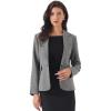 imageAllegra K Plaid Business Blazer for Womens Houndstooth Lapel Collar One Button Work Office Suit JacketNavy Blue