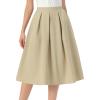 imageAllegra K Pleated Skirts for Women High Waisted Vintage ALine Business Casual Midi SkirtsKhaki