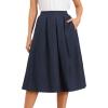 imageAllegra K Pleated Skirts for Women High Waisted Vintage ALine Business Casual Midi SkirtsNavy Blue