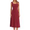 imageAllegra K Polka Dots Dress for Women Tie Shoulder Sleeveless ALine Valentines Day Midi DressesDark Red