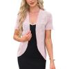 imageAllegra K Short Sleeve Cardigans for Women Summer Crochet Open Front Knit Cardigan ShrugsLight Pink