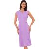 imageAllegra K Summer Dress for Women 2026 Elegant Sleeveless V Neck ALine Pleated Flowy Midi DressPurple