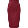 imageAllegra K Wear to Work Pencil Skirts for Womens Business Knee Length High Waist Bodycon Suit SkirtBurgundy