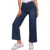 imageAllegra K Wide Leg Jeans for Womens High Waisted Stretchy Straight Leg Jeans Buttoned Loose Denim PantsBlack Blue