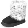 imageAllegra K Womens Faux Fur Flat Pull on Snow Boots for WinterBlack