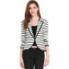 imageAllegra K Womens Notched Lapel Casual Work Office Striped BlazerBlack White