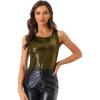 imageAllegra K Womens Shiny Top Party Club Cami Sparkly Metallic Tank TopBlack Shiny