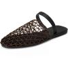 imageAllegra K Womens Slip on Mesh Flats Braided Slides SandalsDark Brown