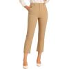imageAllegra K Womens Work Dress Pants High Waisted Office Ankle PantsLight Khaki Solid