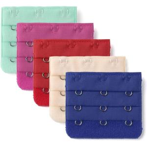 imageAllegra K 3 Hook 3 Row Stretchy Bra Strap Extenders Buckle Hooks Bra Band for WomenBeigeredroyal Blueturquoisefuchsia