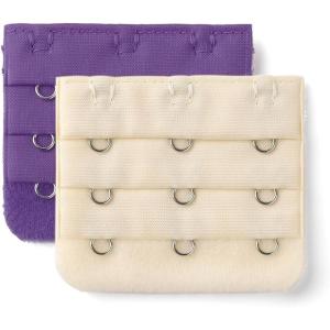imageAllegra K 3 Hook 3 Row Stretchy Bra Strap Extenders Buckle Hooks Bra Band for WomenBeigesangria