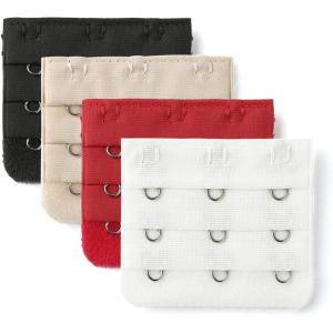 imageAllegra K 3 Hook 3 Row Stretchy Bra Strap Extenders Buckle Hooks Bra Band for WomenBlackredwhitebeige