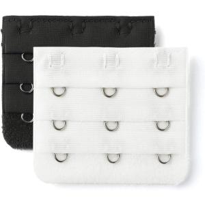 imageAllegra K 3 Hook 3 Row Stretchy Bra Strap Extenders Buckle Hooks Bra Band for WomenBlackwhite