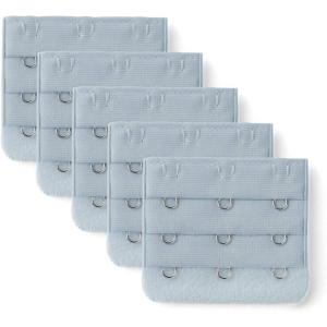 imageAllegra K 3 Hook 3 Row Stretchy Bra Strap Extenders Buckle Hooks Bra Band for WomenBlue Gray