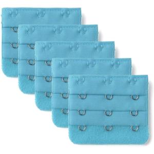 imageAllegra K 3 Hook 3 Row Stretchy Bra Strap Extenders Buckle Hooks Bra Band for WomenBright Blue