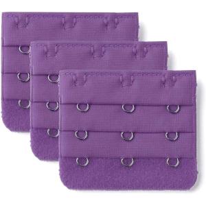 imageAllegra K 3 Hook 3 Row Stretchy Bra Strap Extenders Buckle Hooks Bra Band for WomenDark Purple