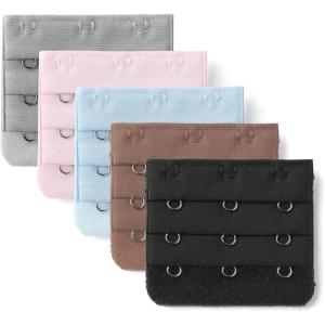 imageAllegra K 3 Hook 3 Row Stretchy Bra Strap Extenders Buckle Hooks Bra Band for WomenDiverse Color