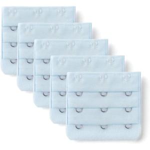 imageAllegra K 3 Hook 3 Row Stretchy Bra Strap Extenders Buckle Hooks Bra Band for WomenLight Blue