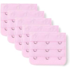 imageAllegra K 3 Hook 3 Row Stretchy Bra Strap Extenders Buckle Hooks Bra Band for WomenLight Pink