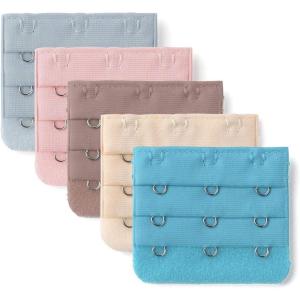 imageAllegra K 3 Hook 3 Row Stretchy Bra Strap Extenders Buckle Hooks Bra Band for WomenMixedcolor