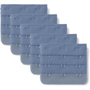 imageAllegra K 3 Hook 3 Row Stretchy Bra Strap Extenders Buckle Hooks Bra Band for WomenNavy Blue