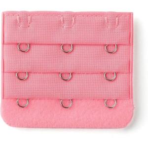 imageAllegra K 3 Hook 3 Row Stretchy Bra Strap Extenders Buckle Hooks Bra Band for WomenPink