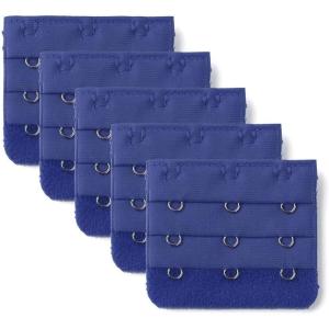 imageAllegra K 3 Hook 3 Row Stretchy Bra Strap Extenders Buckle Hooks Bra Band for WomenRoyal Blue