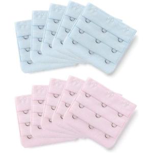 imageAllegra K 3 Hook 3 Row Stretchy Bra Strap Extenders Buckle Hooks Bra Band for WomenSky Bluelight Pink