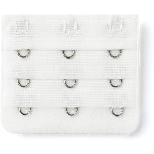 imageAllegra K 3 Hook 3 Row Stretchy Bra Strap Extenders Buckle Hooks Bra Band for WomenWhite