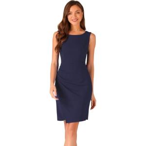imageAllegra K Sheath Dress for Women Business Casual Sleeveless Boat Neck Retro Work Office Pencil Dresses 2026Dark Blue