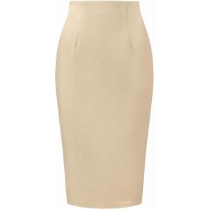 imageAllegra K Wear to Work Pencil Skirts for Womens Business Knee Length High Waist Bodycon Suit SkirtStone