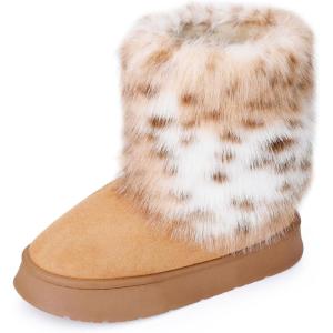imageAllegra K Womens Faux Fur Flat Pull on Snow Boots for WinterBrown