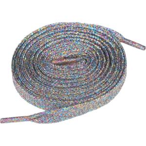imageAllegra K Womens Metallic Glitter Sparkling Shoe Laces Flat Colorful Shoelaces for Sneakers 1 Pair3color Threads