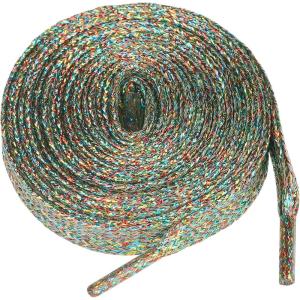 imageAllegra K Womens Metallic Glitter Sparkling Shoe Laces Flat Colorful Shoelaces for Sneakers 1 Pair4color Threads