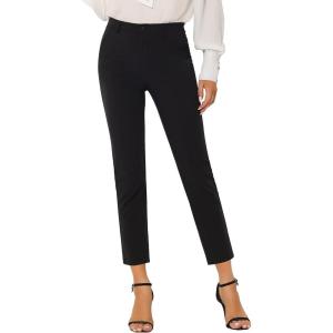 imageAllegra K Womens Work Dress Pants High Waisted Office Ankle PantsBlack Solid