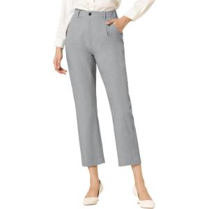 imageAllegra K Womens Work Dress Pants High Waisted Office Ankle PantsGray Solid