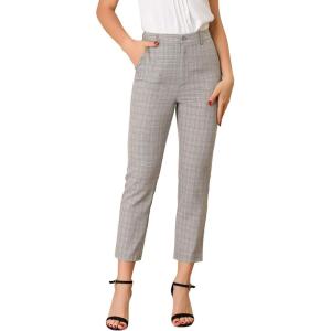 imageAllegra K Womens Work Dress Pants High Waisted Office Ankle PantsLight Brown