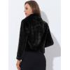 imageAllegra K Womens Cropped Fur Jacket Lapel Fluffy Cardigan Shrug 2026 Winter Short Faux Fur Coat OutfitsBlack