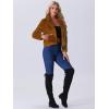 imageAllegra K Womens Cropped Fur Jacket Lapel Fluffy Cardigan Shrug 2026 Winter Short Faux Fur Coat OutfitsBrown