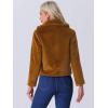 imageAllegra K Womens Cropped Fur Jacket Lapel Fluffy Cardigan Shrug 2026 Winter Short Faux Fur Coat OutfitsBrown