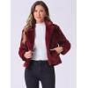imageAllegra K Womens Cropped Fur Jacket Lapel Fluffy Cardigan Shrug 2026 Winter Short Faux Fur Coat OutfitsBurgundy