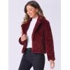 imageAllegra K Womens Cropped Fur Jacket Lapel Fluffy Cardigan Shrug 2026 Winter Short Faux Fur Coat OutfitsBurgundy