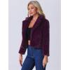 imageAllegra K Womens Cropped Fur Jacket Lapel Fluffy Cardigan Shrug 2026 Winter Short Faux Fur Coat OutfitsDeep Purple
