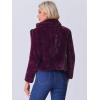 imageAllegra K Womens Cropped Fur Jacket Lapel Fluffy Cardigan Shrug 2026 Winter Short Faux Fur Coat OutfitsDeep Purple