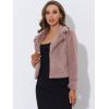 imageAllegra K Womens Cropped Fur Jacket Lapel Fluffy Cardigan Shrug 2026 Winter Short Faux Fur Coat OutfitsDusty Pink