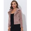 imageAllegra K Womens Cropped Fur Jacket Lapel Fluffy Cardigan Shrug 2026 Winter Short Faux Fur Coat OutfitsDusty Pink