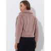 imageAllegra K Womens Cropped Fur Jacket Lapel Fluffy Cardigan Shrug 2026 Winter Short Faux Fur Coat OutfitsDusty Pink