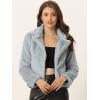 imageAllegra K Womens Cropped Fur Jacket Lapel Fluffy Cardigan Shrug 2026 Winter Short Faux Fur Coat OutfitsGray