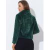 imageAllegra K Womens Cropped Fur Jacket Lapel Fluffy Cardigan Shrug 2026 Winter Short Faux Fur Coat OutfitsGreen