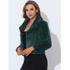 imageAllegra K Womens Cropped Fur Jacket Lapel Fluffy Cardigan Shrug 2026 Winter Short Faux Fur Coat OutfitsGreen